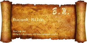 Bucsek Milán névjegykártya