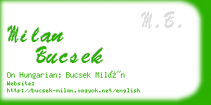 milan bucsek business card
